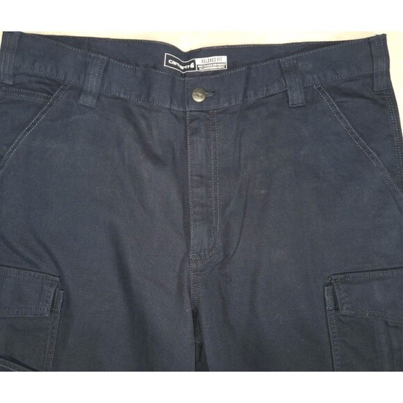 Carhartt Cargo Work Pants Blue Canvas Rugged Flex Relaxed Fit Mens 38x36 - Picture 7 of 16